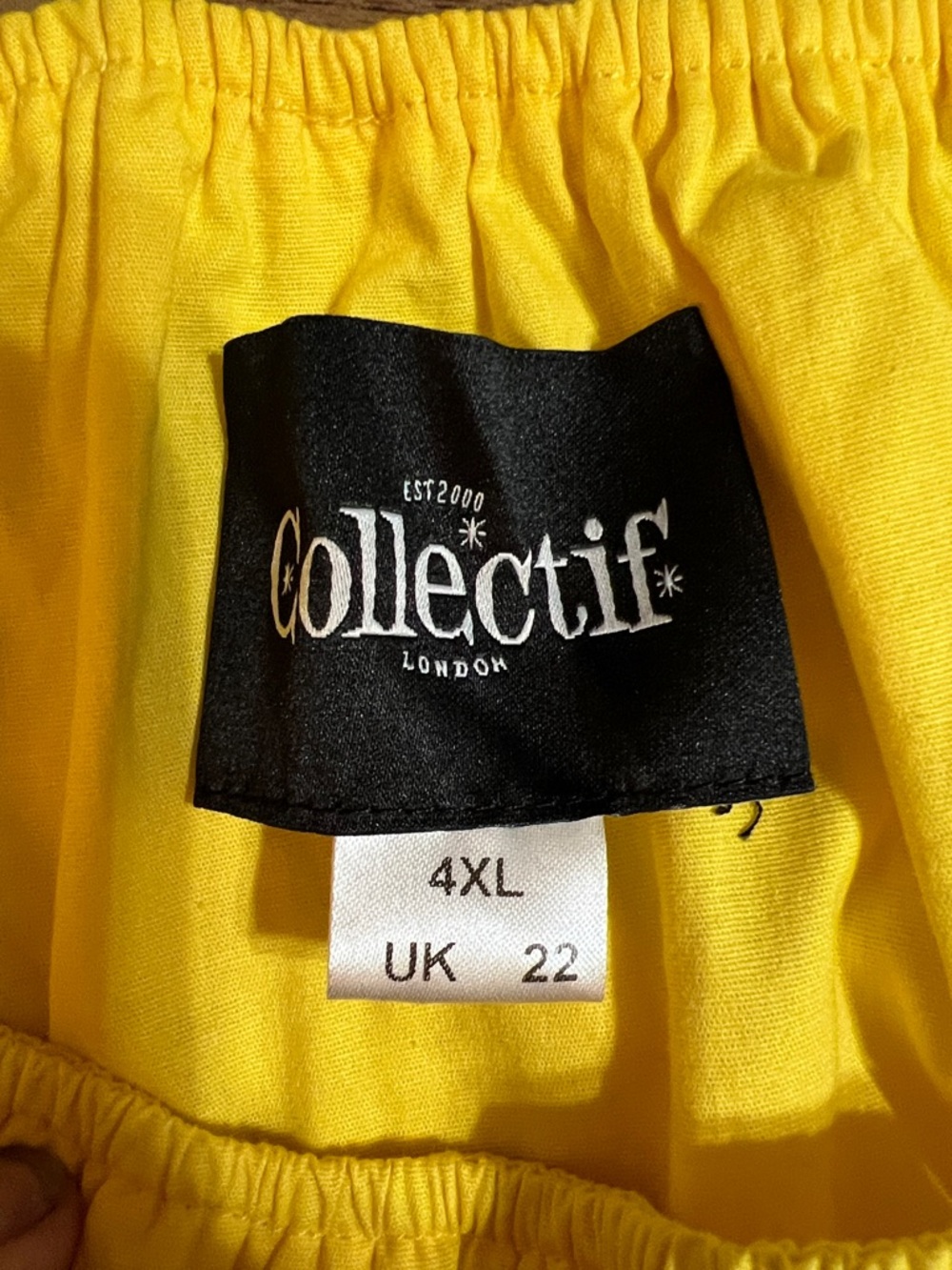 Collectif Bright Yellow Ruffle Off-Shoulder Crop Top - Picture 2 of 3
